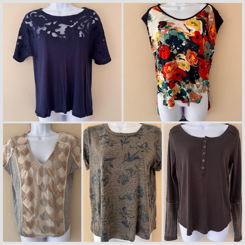 Anthropologie‎ Free People Lot Bundle of Five Size Small XS